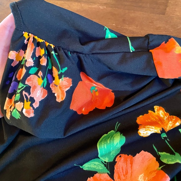 🌟ASOS DESIGN Long Sleeve Cowl Shift Mini Dress in Pansy Print🌟 - Picture 7 of 12